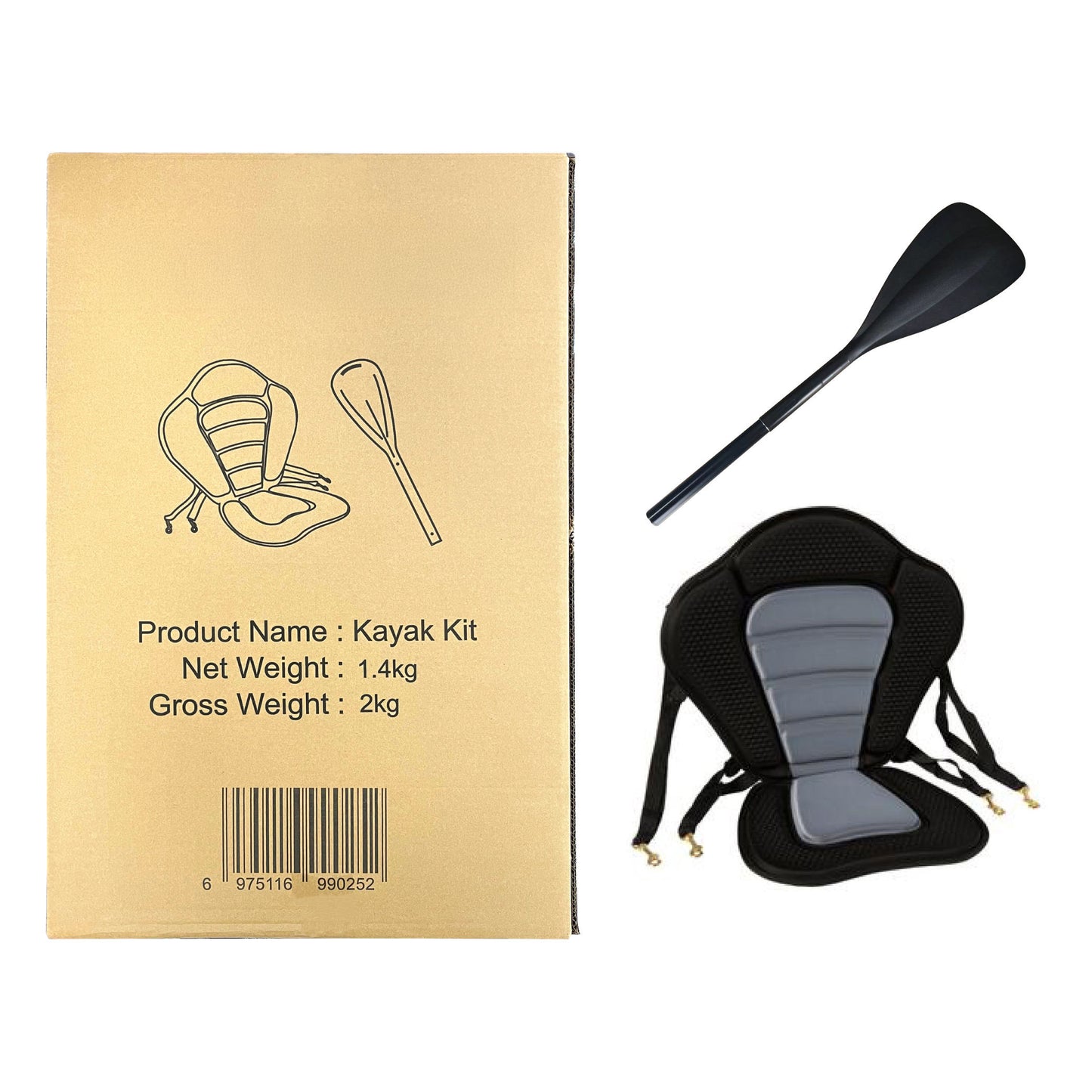 Kit siège de kayak avec extension de pagaie